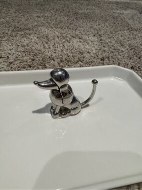 Silver Poodle Ring Holder